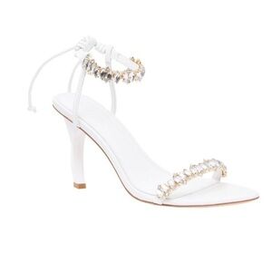 NIB Aje Jewel Sculptural Strappy Leather High Heels